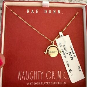 Rae Dunn Gold Plated '”Naughty” or “Nice” Flip Necklace